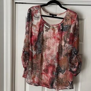 Sara Michelle Multicolor Paisley Blouse